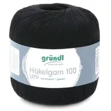 Gründl Häkelgarn Baumwolle Schwarz 100 g