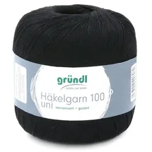 Gründl Häkelgarn Baumwolle Schwarz 100 g