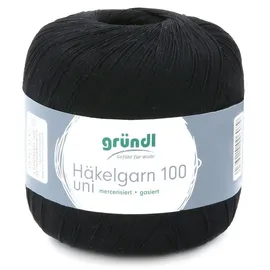 Gründl Häkelgarn Baumwolle Schwarz 100 g