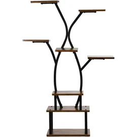 Lemodo Pflanzenregal mit 8 Ablagen 122 x 30 cm Braun