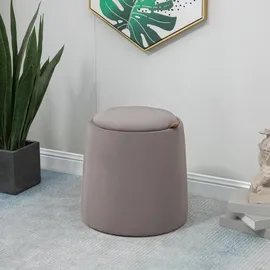 Homcom 2-in-1 Ottomane Sitzhocker inklusive Stauraum abnehmbaren Deckel Beige