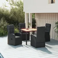 vidaXL Garten-Essgruppe 5-tlg. Schwarz