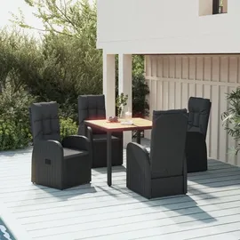 vidaXL Garten-Essgruppe 5-tlg. Schwarz