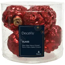 Kaemingk Christbaumschmuck Zapfen Glas 5 cm Länge 7 cm 6 Stück weihnachtsrot