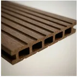 Woodstore24 Terrassendielen Muster WPC / BPC Terassendiele Hohlkammerdiele, 20 x 145 mm, braun