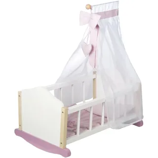 roba Puppenwiege aus Puppenmöbel Serie 'Scarlett', inkl. textiler Ausstattung, weiß