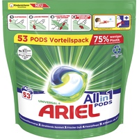Ariel Waschmittel Pods All-in-1, 53 Waschladungen, Universal Frischer Wäscheduft und strahlende Reinheit