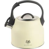 KARL HAUSMANN Wasserkessel Induktion - 2.3L - Cremig Teekessel mit Automatischer Pfiff - Edelstahl Wasserkocher für Induktionsherd, Gasherd und Elektroherd - Pfeifkessel - Teekanne