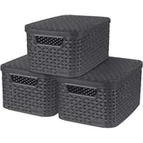Curver Aufbewahrungsbox STYLE 3 x 7 l 3-tlg. grau