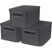 Curver Aufbewahrungsbox STYLE 3 x 7 l 3-tlg. grau