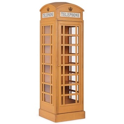 Casa Padrino Landhausstil Bücherschrank Telefonzelle Antik Beige 55 x 51,5 x H. 180 cm - Telefonzellen Regalschrank im englischen Stil - Wohnzimmer Möbel im Landhausstil - Landhausstil Möbel