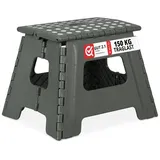 Relaxdays Klapphocker faltbar L hellgrau 2er Set Weiß,Grau