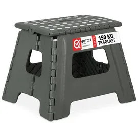 Relaxdays Klapphocker faltbar L hellgrau 2er Set Weiß,Grau