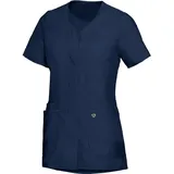 BP Med Tunics 1764-241-0110 Kasack für Damen - 1/2 Ärmel und V-Ausschnitt - 49% Baumwolle, 48% Polyester, 3% Elastolefin - Schlanke Passform - Größe: Mn - Farbe: nachtblau