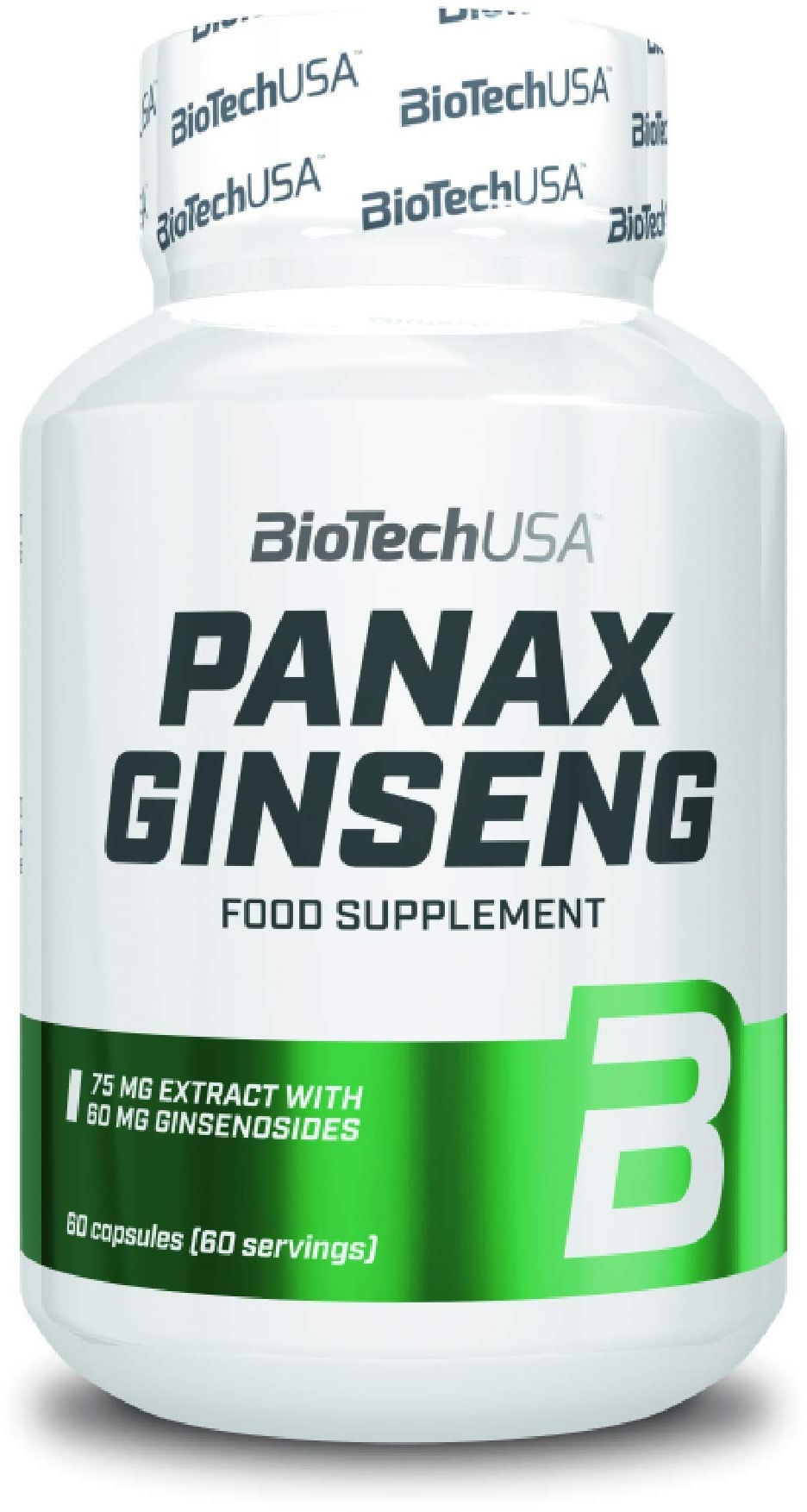 BioTechUSA Panax Ginseng | 75 mg natürlicher koreanischer Ginseng-Extrakt | 60 mg Ginsenoside | 60 Kapseln