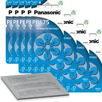 120x Panasonic Hörgerätebatterien PR44 675 blau (20x6er Blister)+Reinigungstuch