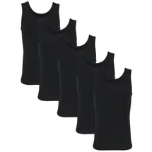 TupTam Unterhemden Jungen – 5er Pack Ärmellose Kinder Unterhemden, Baumwolle, Bequem & Atmungsaktiv, Farbe: Schwarz, Größe: 128-134 - 128-134
