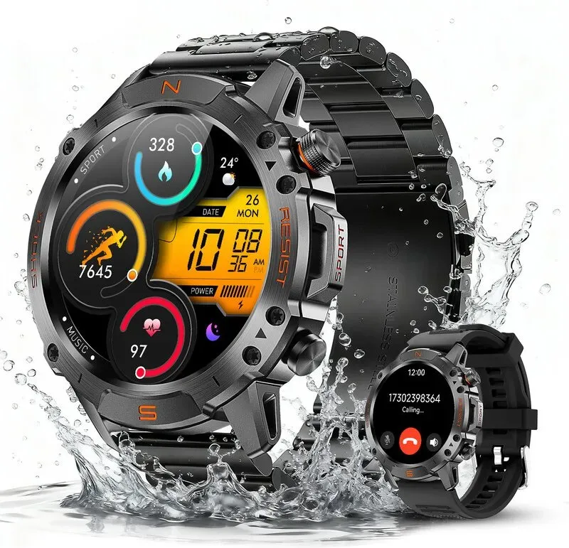 WalkerFit Sport-Smartwatch M6 Ultra Schwarz - 2 Armbänder
