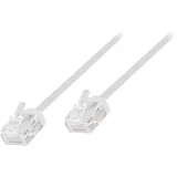 Logilink CQ3021U RJ45 Patchkabel CAT 6a U/UTP 0.50 m Weiß extrem dünn, hochflexibel, Flammwidrig, Halogenfrei