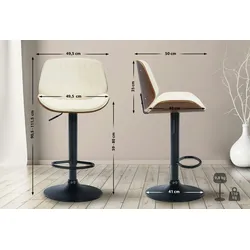 CLP Barhocker Nova Kunstleder walnuss/creme