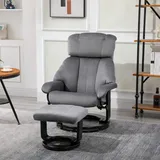 Homcom Massagesessel Polyester 76 x 80 x 102 cm grau mit Hocker