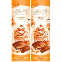 Lindt Schokolade | FROYO Caramel & Nuss Tafel | 100g | Vollmilch-Schokolade mit cremiger Caramel-Nuss-Füllung | kühl genießen | Schokoladen-Tafel (Packung mit 2)