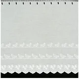 SCHÖNER LEBEN. Meterware Scheibengardine Batist mit Stickerei Hühner weiß 57cm hoch, Batist, bestickt weiß