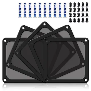YIMATEECO Staubfilter Lüfterabdeckungen 120mm PC Staubfilter mit Magnetrahmen, Ultrafein Nylon 80 Maschen Lüfterabdeckung für Computer-Kühlerlüfter,PC lüftergitter (Nylon, 120 * 120mm, 5Stü, Schwarz)