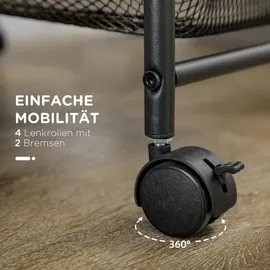 Homcom Rollwagen, mit 4 Körben Aufbewahrungsregal mit Rollen