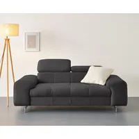 COTTA 2-Sitzer Chef, Big-Sofa mit Kopfteilverstellung, edle Metallkufen braun