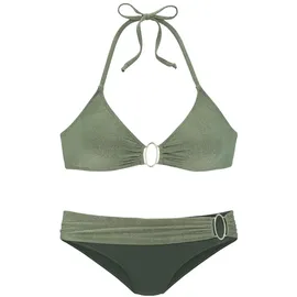 JETTE Triangel-Bikini Damen oliv Gr.40 Cup C/D