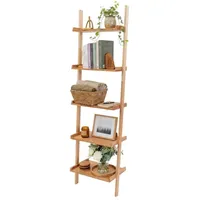 relaxdays Leiterregal Walnuss braun