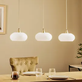 LUCANDE Sharvil 3-flg. 97 cm rund weiß Glas