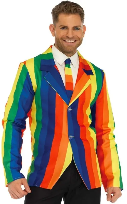 LEG AVENUE - BLAZER + KRAWATTE REGENBOGEN S
