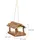 Relaxdays Vogelfutterhaus Holz, mit Rinde und Moos, zum Hängen, HBT: 19x21x23 cm, Futterspender Kleinvögel, Natur