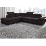 sit&more Ecksofa Valantine V, wahlweise mit Bettfunktion, schwarz