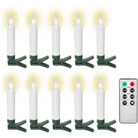 Goobay Christbaumkerzen 77753, mit Fernbedienung, Timer, dimmbar, weiß, 10 Stück