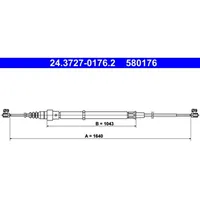 ATE Handbremsseil Hinten 24.3727-0176.2 für Skoda Fabia I Seat