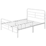 Yaheetech Metallbett, Bettgestell mit Lattenrost & Stauraum unter dem Bett weiß 140 cm x 200 cm