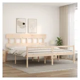 vidaXL Seniorenbett Mit Kopfteil 200x200 Cm Massivholz Vidaxl