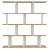 Livetastic Standregal 130 x 25 x 137 cm Eiche/Weiß