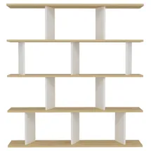 Livetastic Standregal 130 x 25 x 137 cm Eiche/Weiß