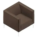 Quadrifoglio Besuchersessel Arte braun weiß Stoff, 1 St.