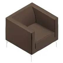 Quadrifoglio Besuchersessel Arte braun weiß Stoff, 1 St.