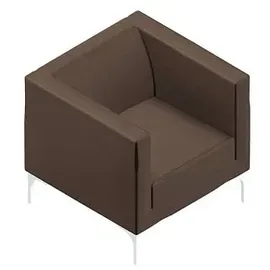 Quadrifoglio Besuchersessel Arte braun weiß Stoff, 1 St.