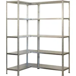 SimonRack Simoncorner schraubenloses Metallregal 10 Böden. Farbe VERZINKT 2000x1300x300 mm