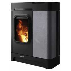 JUSTUS Pelletofen »Canis XL«, schwarz/grau, Stahl, 8 kW - schwarz | grau