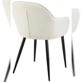 CLP 2er Set Esszimmerstühle Boise Mit Stoffbezug I Polsterstühle Mit Robustem Metallgestell & Bodenschonern