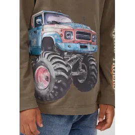 s.Oliver Longsleeve mit großem Silikon-Print - braun - 92/98