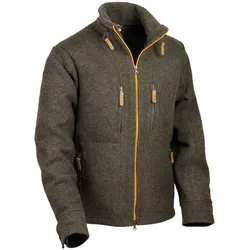 Steinkauz Herren Kragenhuber Lodenfleecejacke, S - schiefer